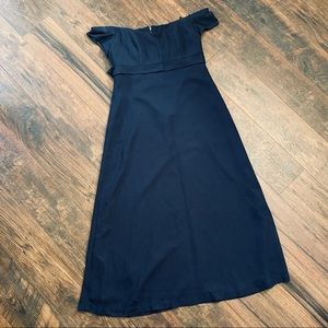 Nicole Miller Off Shoulder Crepe Tie Back Gown 12